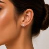 RADIANT CUT EARRINGS BEZEL SETTING. LAB GROWN DIAMONDS
