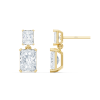 עגילים תלויים יהלומי מעבדה Radiant Duo זהב צהוב 14 קראט על רקע לבן - תכשיטי בר-דור
