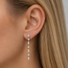 ענידת עגילים תלויים יהלומי מעבדה Round ו-Marquise - תכשיטי בר-דור